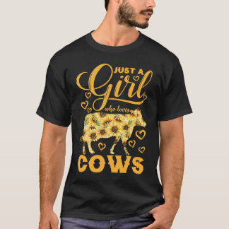 Bara en flicka som Kärlek Cows Solros Farm T Shirt