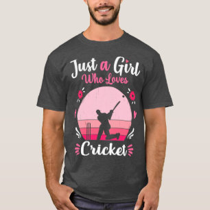 Bara en flicka som Kärlek Cricket Rosa Retro Vinta T Shirt