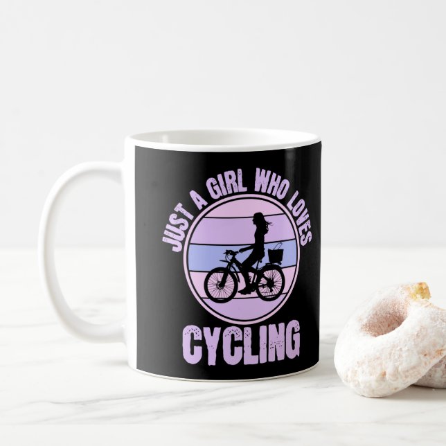 Bara en flicka som kärlek cyklar Bicycle Girl Kaffemugg (Med munk)