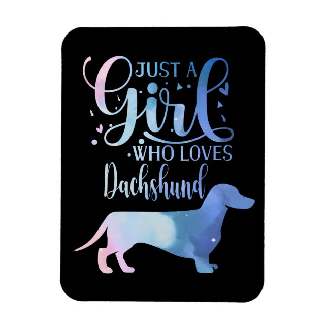 Bara en flicka som Kärlek Dachshund Hund älskare F Magnet (Vertikal)