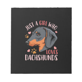 Bara en flicka som Kärlek Dachshunds Anteckningsblock