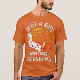 Bara en flicka som Kärlek Dachshunds Höst löv Suns T Shirt