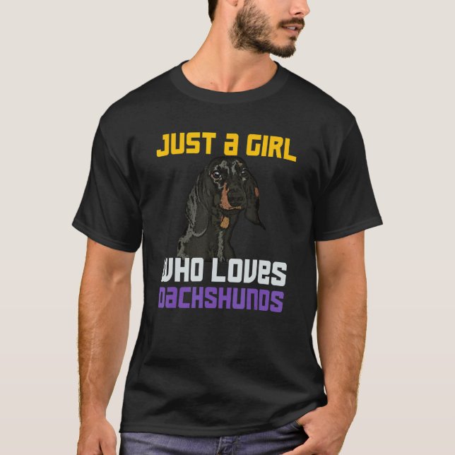 Bara en flicka som Kärlek Dachshunds Hund 1 T Shirt (Framsida)
