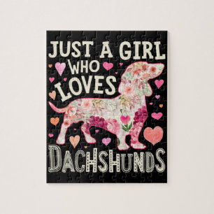 Bara en flicka som Kärlek Dachshunds Hund Pussel
