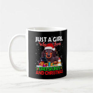 Bara en flicka som Kärlek Dachshunds och Juldachsh Kaffemugg