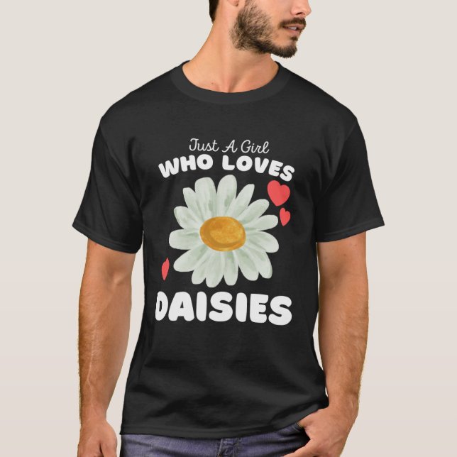 Bara en flicka som Kärlek Daisy  Cute Girls Daisy T Shirt (Framsida)