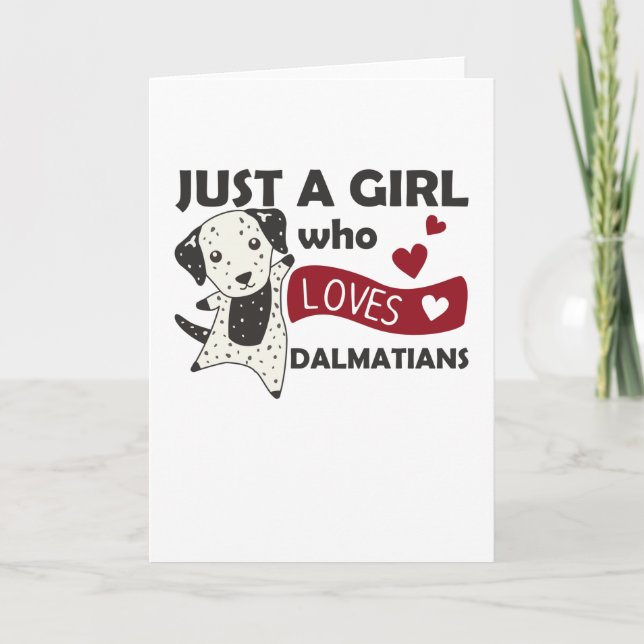 Bara en flicka som kärlek Dalmatian Kawaii Hund Kort (Framsida)