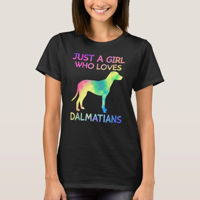 Bara en flicka som Kärlek Dalmatier Cute Dalmatian T Shirt (Framsida)