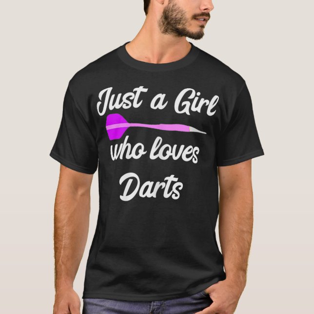 Bara en flicka som Kärlek Darts Board Arrows Games T Shirt (Framsida)