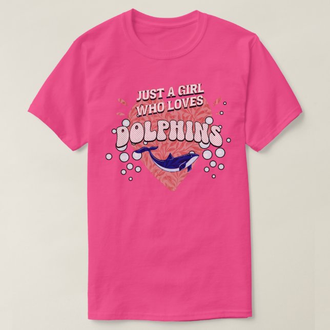 Bara en flicka som kärlek delfiner delfiner älskar t shirt (Design framsida)