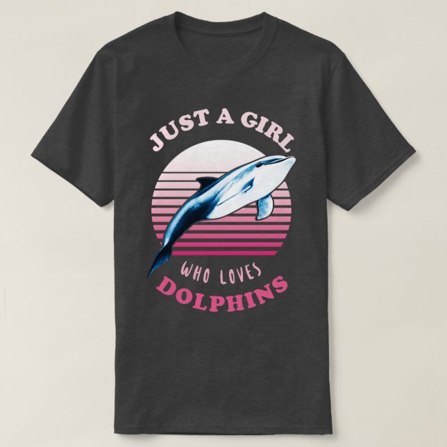 Bara en flicka som kärlek delfiner t shirt (Design framsida)