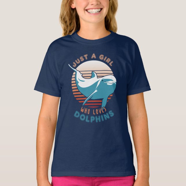 Bara en flicka som Kärlek-delfiner T Shirt (Framsida)
