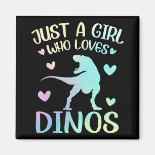 Bara en flicka som Kärlek Dinos cute Dinosaurs Magnet