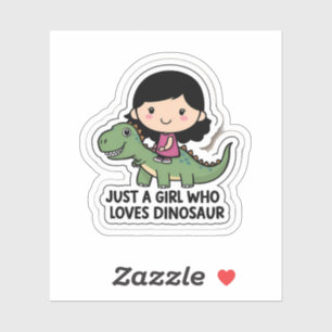 Bara en flicka som kärlek dinosaur klistermärken
