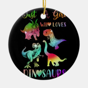 Bara en flicka som Kärlek Dinosaurs Julgransprydnad Keramik