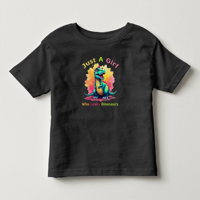 Bara en flicka som Kärlek Dinosaurs T Shirt (Framsida)