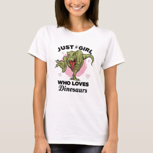 Bara en flicka som Kärlek Dinosaurs T Shirt