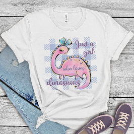 Bara en flicka som Kärlek Dinosaurs T Shirt