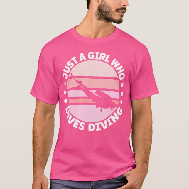 Bara en flicka som Kärlek Diving Appare Dive Scuba T Shirt (Framsida)