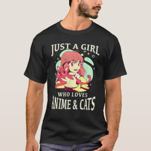 Bara en flicka som Kärlek djur och katter. Anime M T Shirt