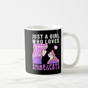 Bara en flicka som Kärlek djur och katter Anime Sa Kaffemugg