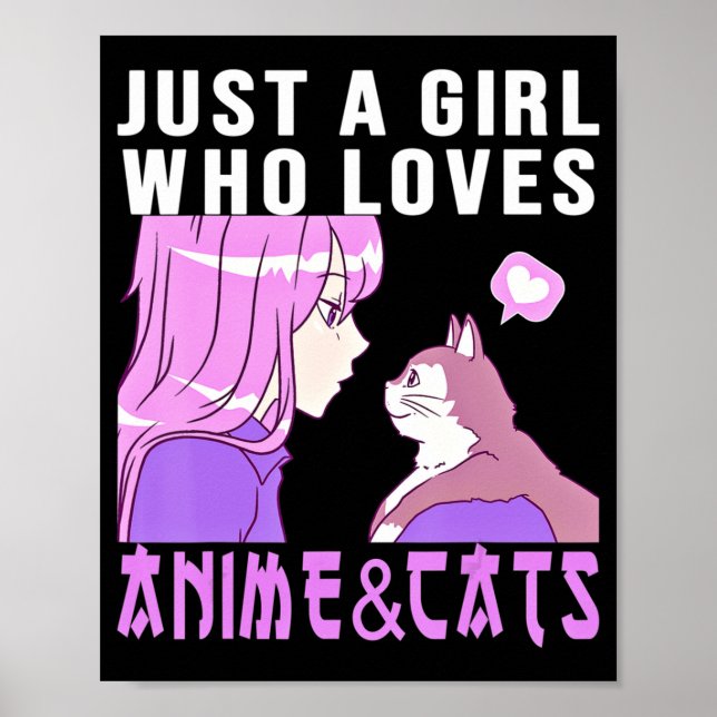 Bara en flicka som Kärlek djur och katter Anime Sa Poster (Framsidan)