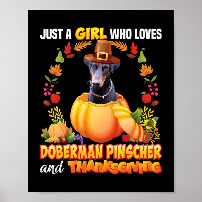 Bara en flicka som Kärlek Doberman Pinscher Hund o Poster (Framsidan)