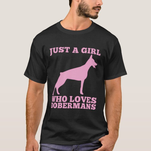 Bara en flicka som Kärlek Dobermans T Shirt (Framsida)
