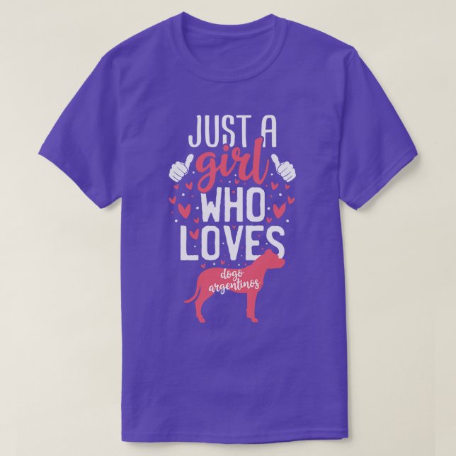 Bara en flicka som Kärlek Dogo Argentinos T Shirt (Design framsida)