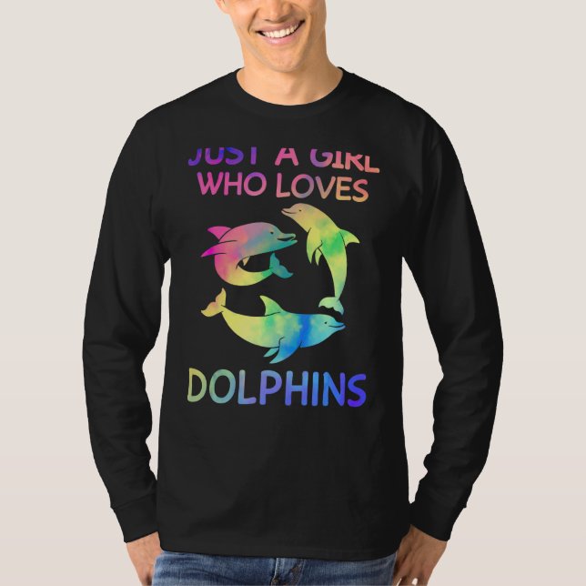 Bara en flicka som Kärlek Dolphins Funny Dolphin Ä T Shirt (Framsida)