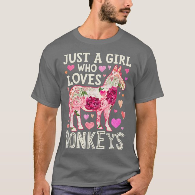 Bara en flicka som Kärlek Donkey är på Donkey T Shirt (Framsida)