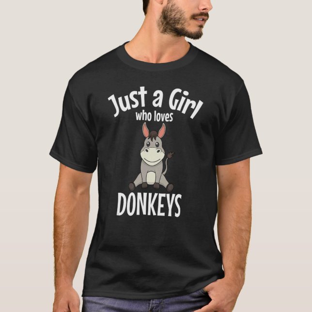 Bara en flicka som Kärlek Donkey Mule Farmer Heart T Shirt (Framsida)