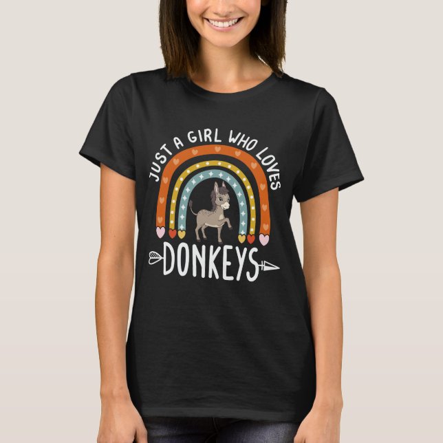 Bara en flicka som Kärlek Donkey Rainbow Cute Donk T Shirt (Framsida)
