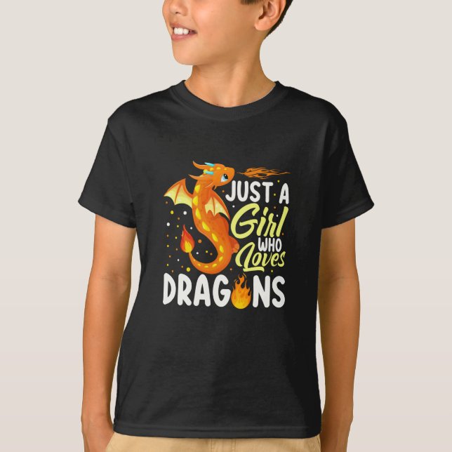 Bara en flicka som Kärlek dragon är förtjusande T Shirt (Framsida)