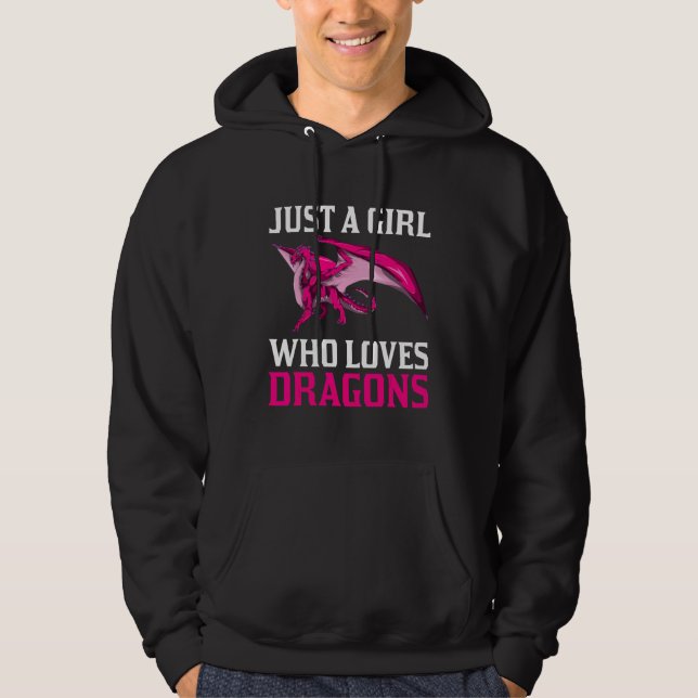 Bara en flicka som Kärlek Dragon Hoodie (Framsida)