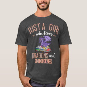 Bara en flicka som Kärlek dragon och Bokar läser d T Shirt