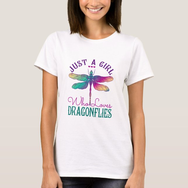 Bara en flicka som Kärlek dragonflies T Shirt (Framsida)