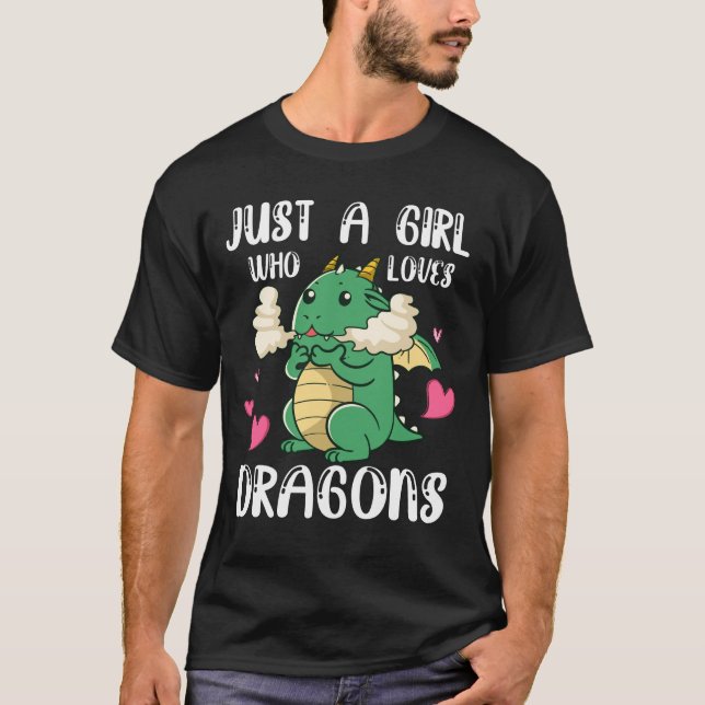 Bara en flicka som Kärlek dragons Älskare Girl Cut T Shirt (Framsida)