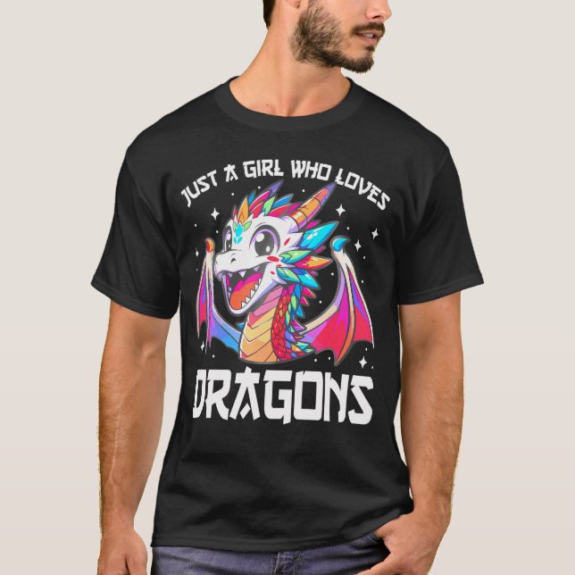 Bara en flicka som Kärlek dragons Anime Älskare Gi T Shirt (Framsida)