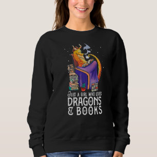 Bara en flicka som Kärlek Dragons & Bokar Bok Nerd T Shirt