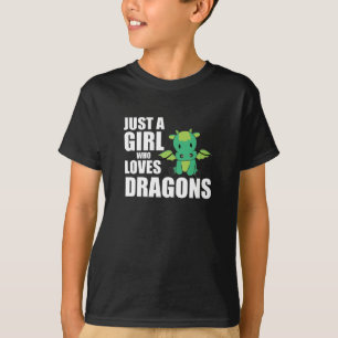 Bara en flicka som Kärlek dragons cute Animals Gir T Shirt