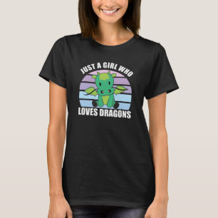 Bara en flicka som Kärlek dragons Cute Animals Vin T Shirt