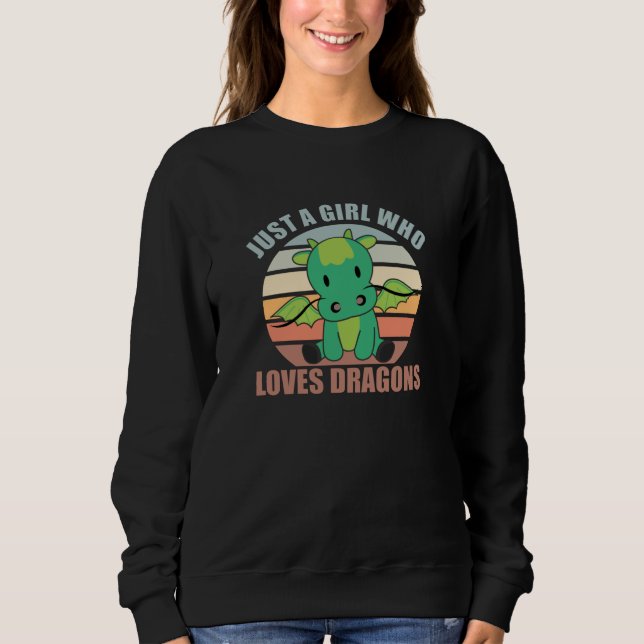 Bara en flicka som Kärlek dragons Cute Animals Vin T Shirt (Framsida)