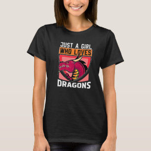 Bara en flicka som Kärlek Dragons Dragon Girl Drag T Shirt
