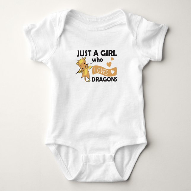 Bara en flicka som Kärlek dragons Fantasy Dragon T Shirt (Framsida)