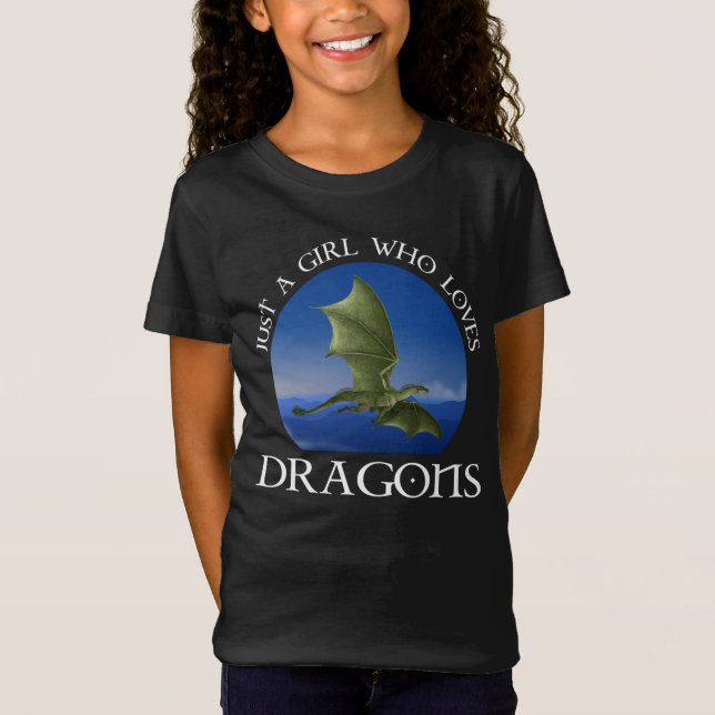 Bara en flicka som Kärlek Dragons T Shirt (Framsida)