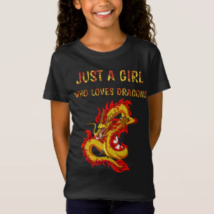 Bara en flicka som kärlek drar, söt drakdesign. t shirt