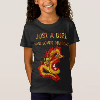 Bara en flicka som kärlek drar, söt drakdesign. t shirt