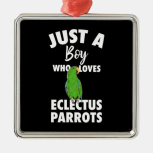 Bara en flicka som Kärlek Eclectus Parrot Julgransprydnad Metall