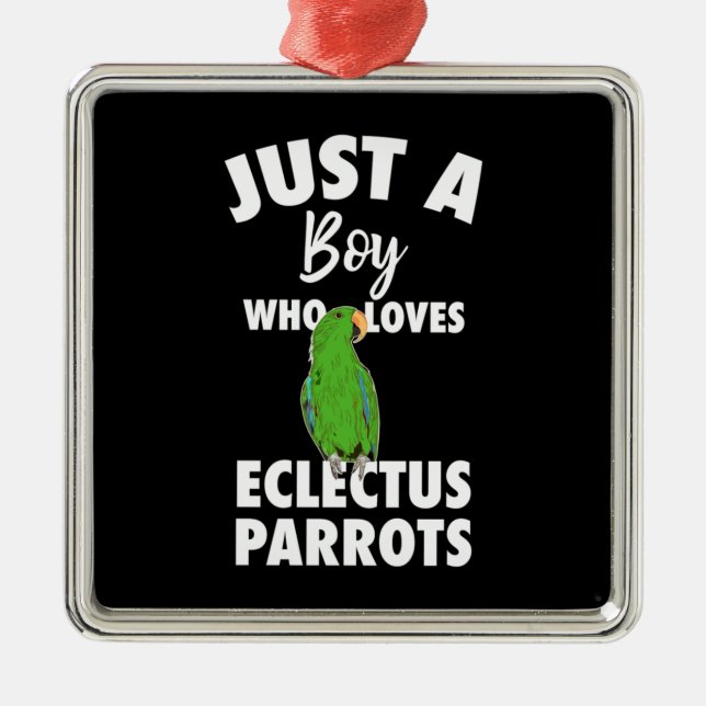 Bara en flicka som Kärlek Eclectus Parrot Julgransprydnad Metall (Framsidan)